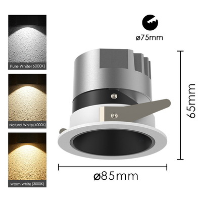 Γωνία φωτισμού 15° 24° 36° Led Spotlight Hotel Home Anti Glare Cob Downlight