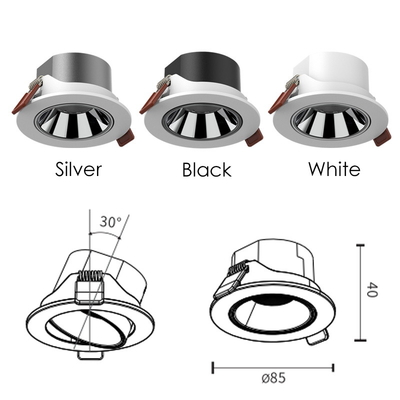 7W/9W εσοχή Cob Downlight 361/506 Lm/W Στρογγυλά Led Λευκά έγχρωμα σποτ φωτιστικά